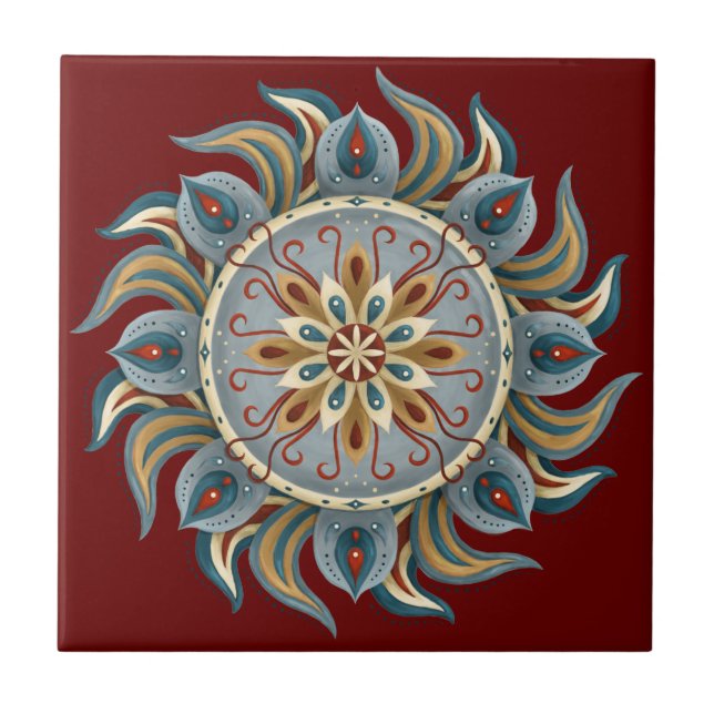Painterly Mandala Kakelplatta (Framsidan)