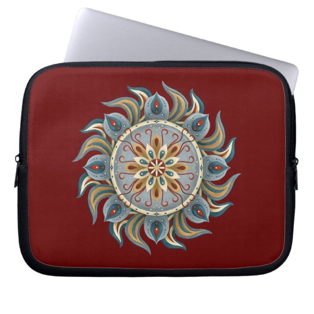 Painterly Mandala Laptop Fodral (Framsidan)