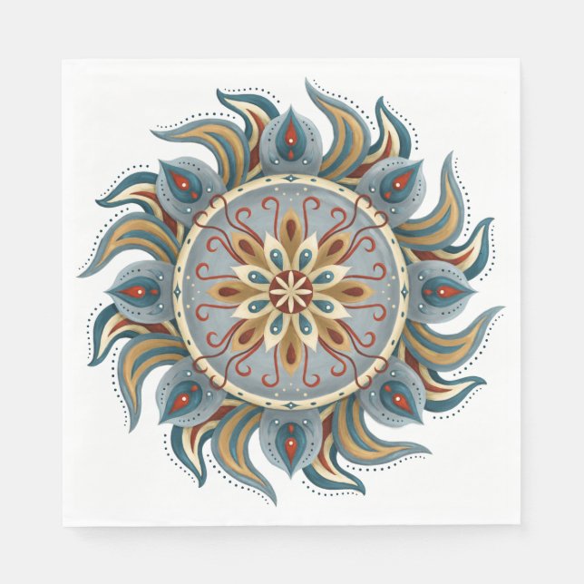 Painterly Mandala Pappersservett (Framsidan)