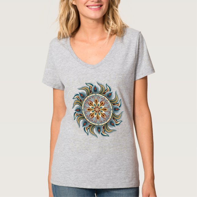 Painterly Mandala T Shirt (Framsida)