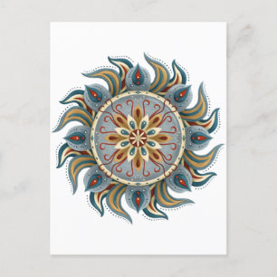 Painterly Mandala Vykort
