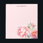 Painterly Peonies Refined blommigt  design Anteckningsblock<br><div class="desc">Painterly Peonies Refined blommigt  design med namn</div>
