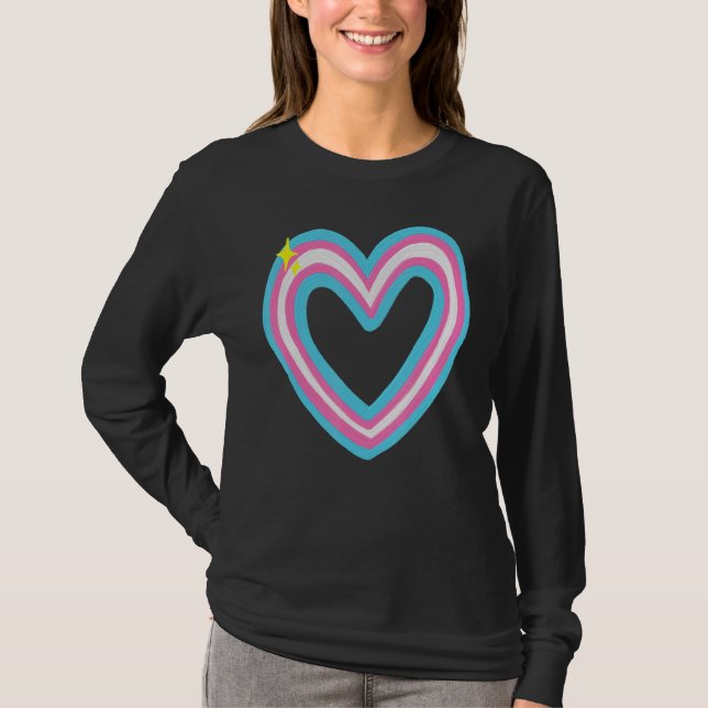 Painterly Pride Transgender Wave Flagga Trans Prid T Shirt (Framsida)