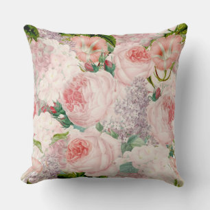 Painterly Retro Ro Lilacs Flower Vår Mönster Kudde