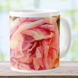 Painterly Rosa ros Jumbo Mugg
