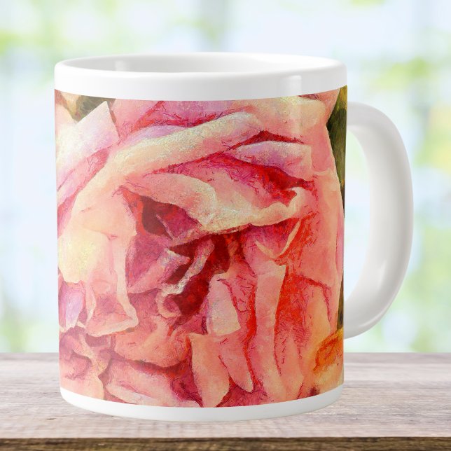 Painterly Rosa ros Jumbo Mugg (Skapare uppladdad)