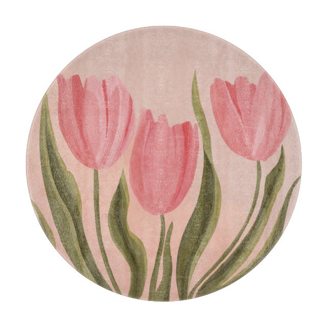 Painterly Söt Rosa Tulips (Framsidan)