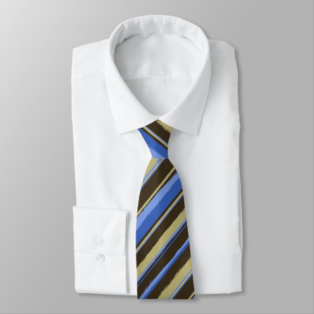 Painterly Stripe Brown, Khaki & Peri Two-Sided Slips (Bunden)