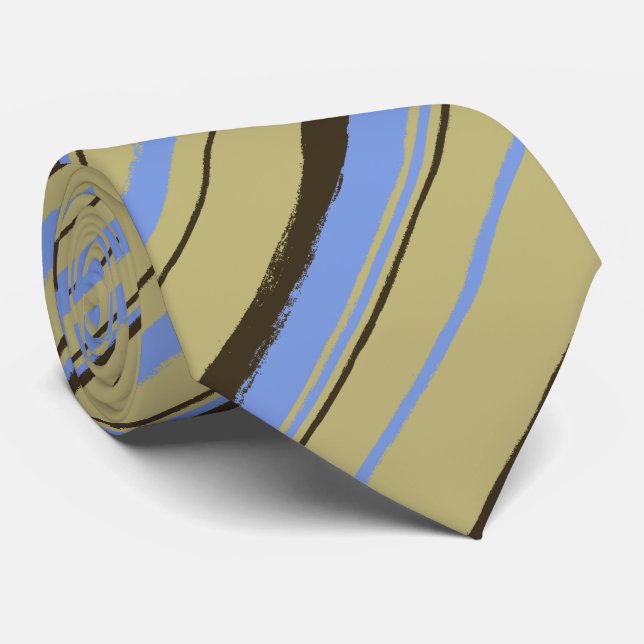 Painterly Stripe Khaki, Brown & Peri Two-Sided Slips (Rullad)