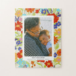 Painterly Wildblomma Ram Mors dag Gift Pussel