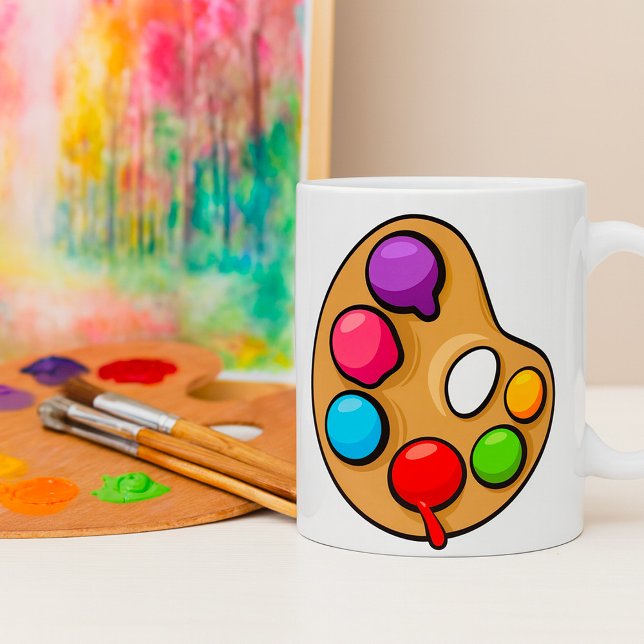 Painters Art Palette Artist Paint Coffee Mugg (Skapare uppladdad)