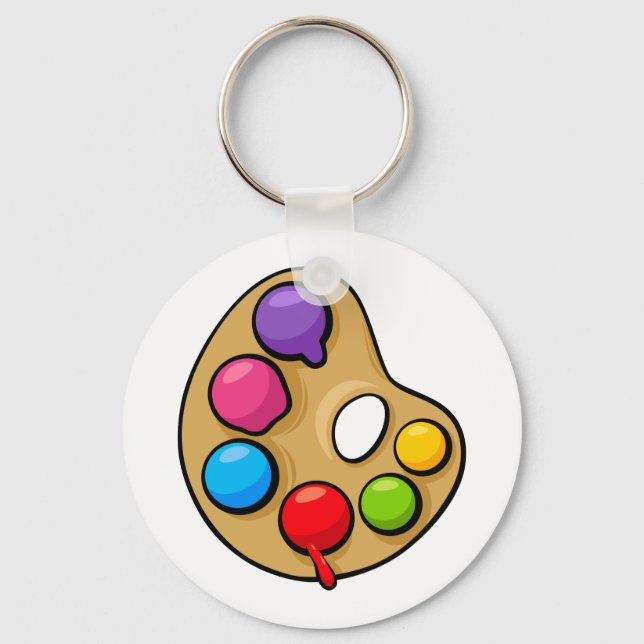Painters Art Palette Artist Paint Keychain Nyckelring (Framsida)