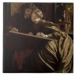 Painter's Honeymoon (av Frederic Leighton) Kakelplatta<br><div class="desc">Den här designen har en målning av den brittiska Victorian artist Frederic Leighton (1830-1896). Det skildrar en professionell målare med sin fru på deras smekmånad. Mannen skissar en bild när han håller handen över sin älskade älskling. Både make och hans fru bär elegant kläder och de finns i konstnärens studio....</div>