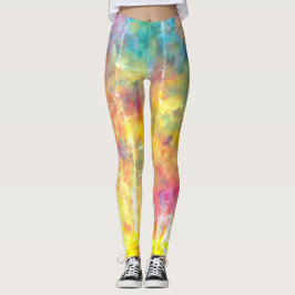 [Painter's Trasa] Distress Rainbow Tie-Dye Leggings
