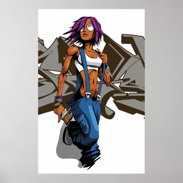 Paintgurl grått graf poster (Framsidan)