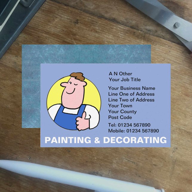 Painting and Decorating Cartoon Business Card Visitkort (Skapare uppladdad)