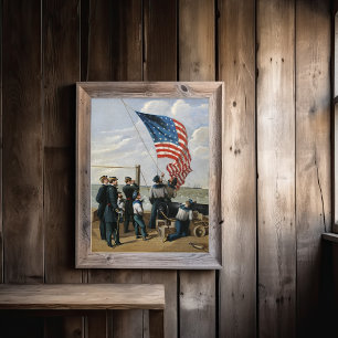 Painting Art för amerikansk Flagga Vintage Fototryck
