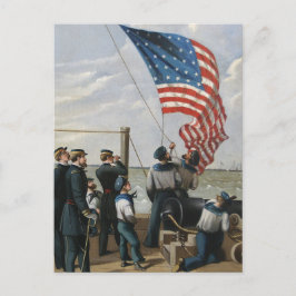 Painting Art för amerikansk Flagga Vintage Vykort