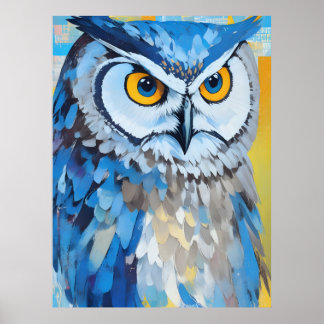 Painting av Blue Uggla Porträtt Poster