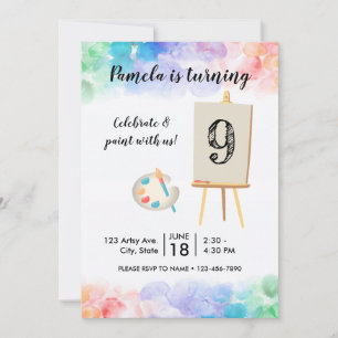 Painting Birthday-inbjudan Inbjudningar