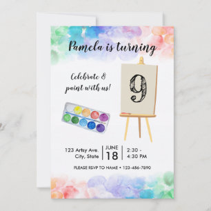 Painting Birthday-inbjudan Inbjudningar