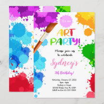 Painting Birthday-inbjudan