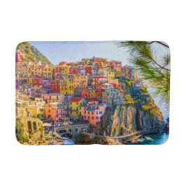 Painting Cinque Terre Liguria Italien Sea Cliff Badrumsmatta