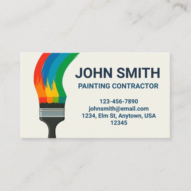 Painting Contractor Business Card Visitkort (Framsida)