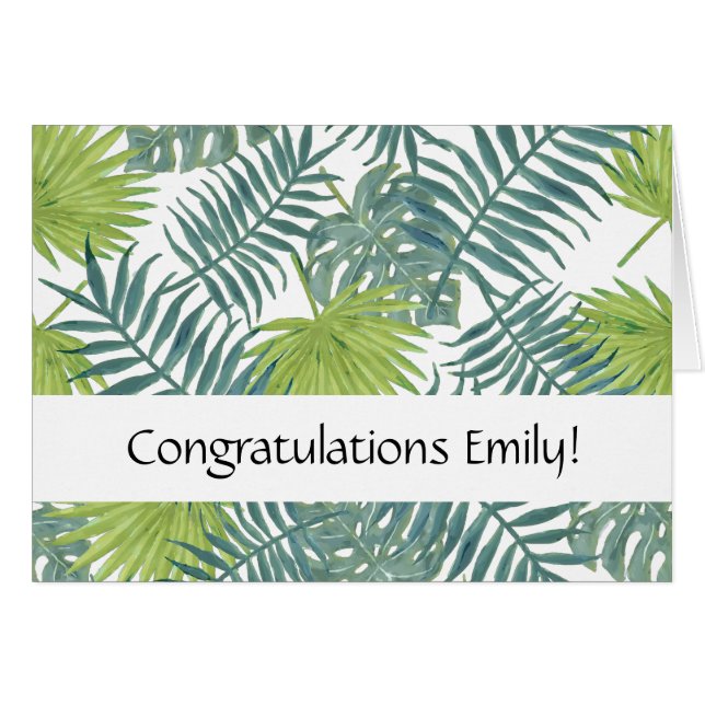 Painting Hawaiian handflatan Träd Fronts Hälsningskort (Framsidan Horizontal)