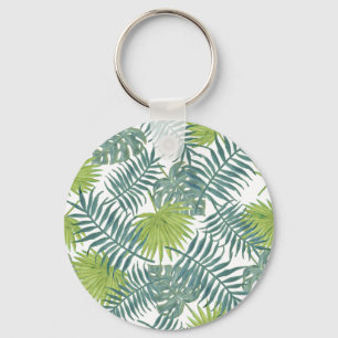 Painting Hawaiian Print på handflatan Träd fronts Nyckelring