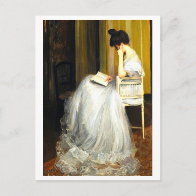 Painting of Woman Reading Vykort (Framsida)