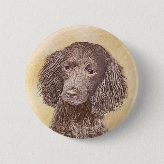 Painting - Original Hund Art i amerikanska Vatten Knapp (Framsida)