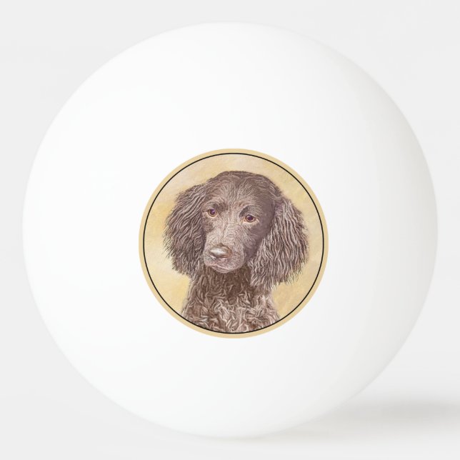 Painting - Original Hund Art i amerikanska Vatten Pingisboll (Framsidan)