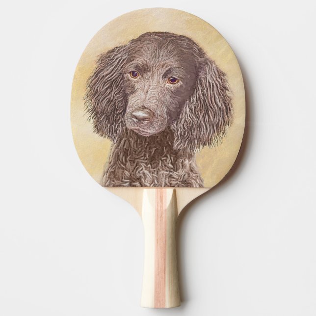 Painting - Original Hund Art i amerikanska Vatten Pingisracket (Framsidan)