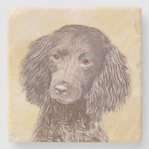 Painting - Original Hund Art i amerikanska Vatten Stenunderlägg