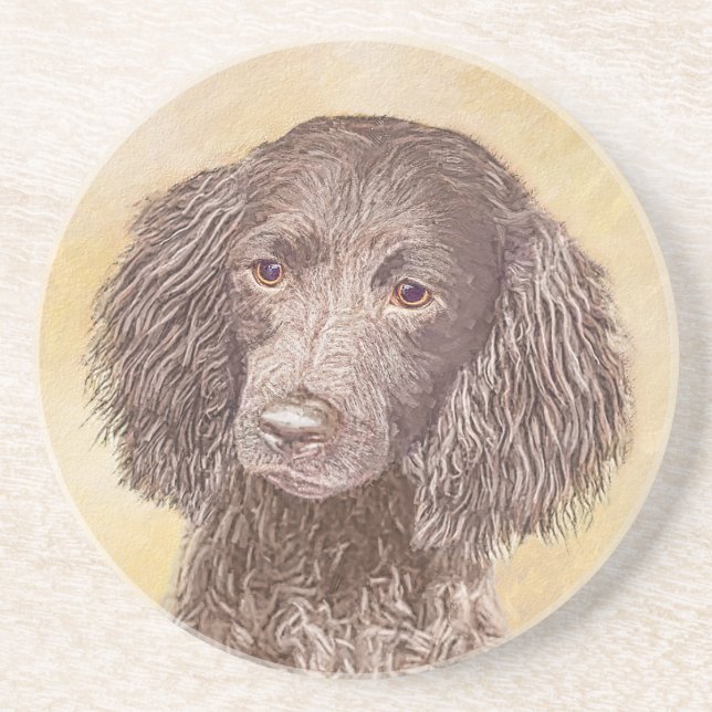 Painting - Original Hund Art i amerikanska Vatten Underlägg (Framsidan)