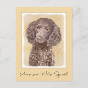 Painting - Original Hund Art i amerikanska Vatten Vykort