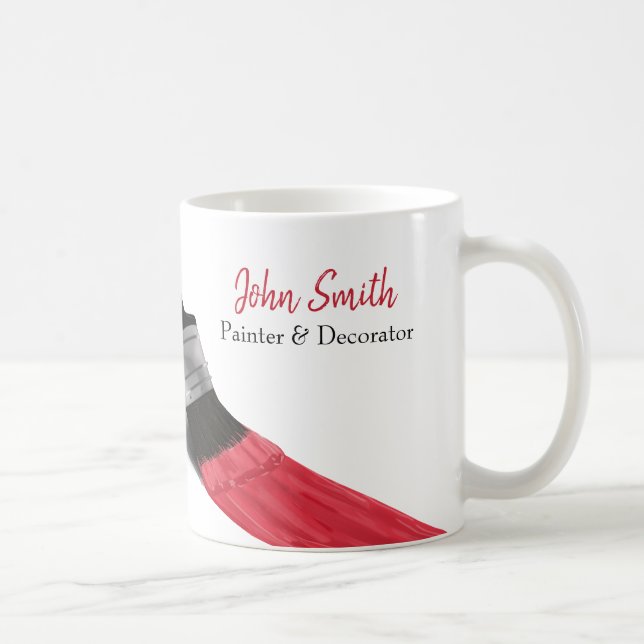 Painting Painter Service Company Brush Red Coffee Kaffemugg (Höger)
