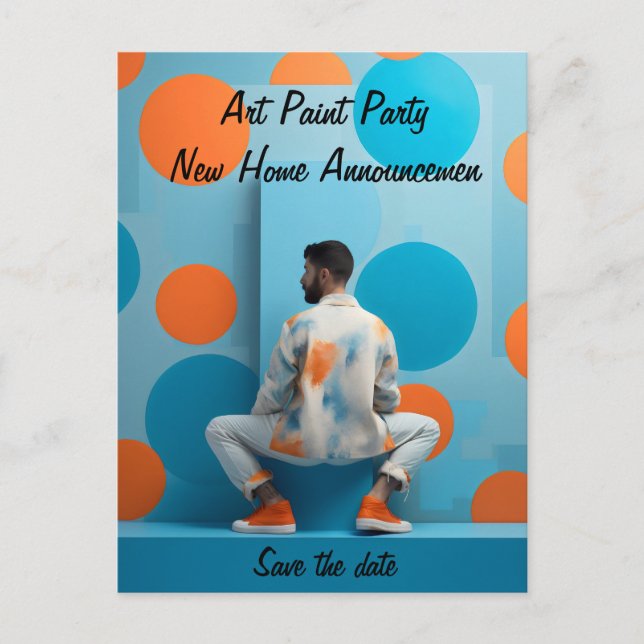 Painting Party DIY Home Adress-meddelande Vykort (Framsida)