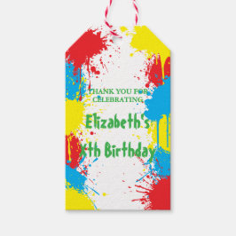 Painting Party Kids Birthday Presentetikett