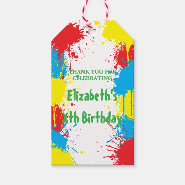 Painting Party Kids Birthday Presentetikett (Framsidan)
