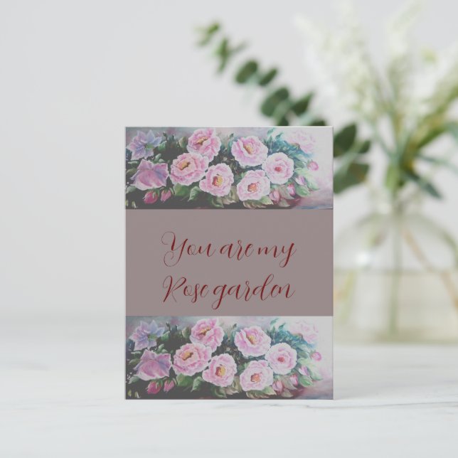 PAINTING POSTCARD FÖR ROSA VILD RO VYKORT (Stående Fram)