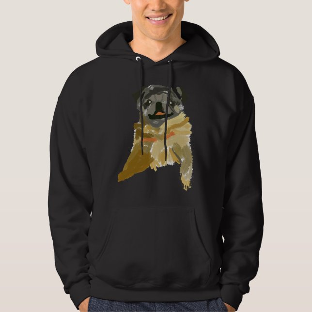 Painting Pug Hund Breeder Animal Pet Essential T-S Hoodie (Framsida)