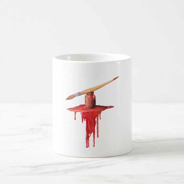painting red kaffemugg (Center)
