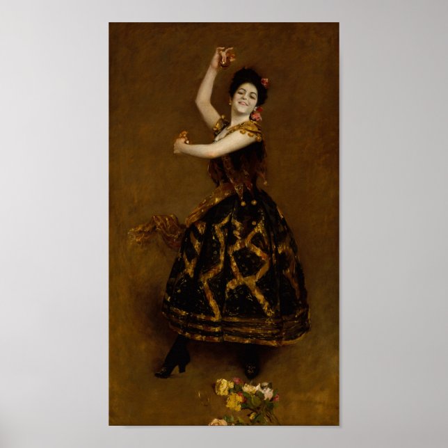 Painting Reprint of Carmencita, en spansk dansare. Poster (Framsidan)