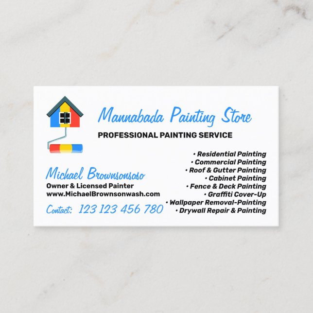Painting Service Decor Modern Professional Visitkort (Framsida)