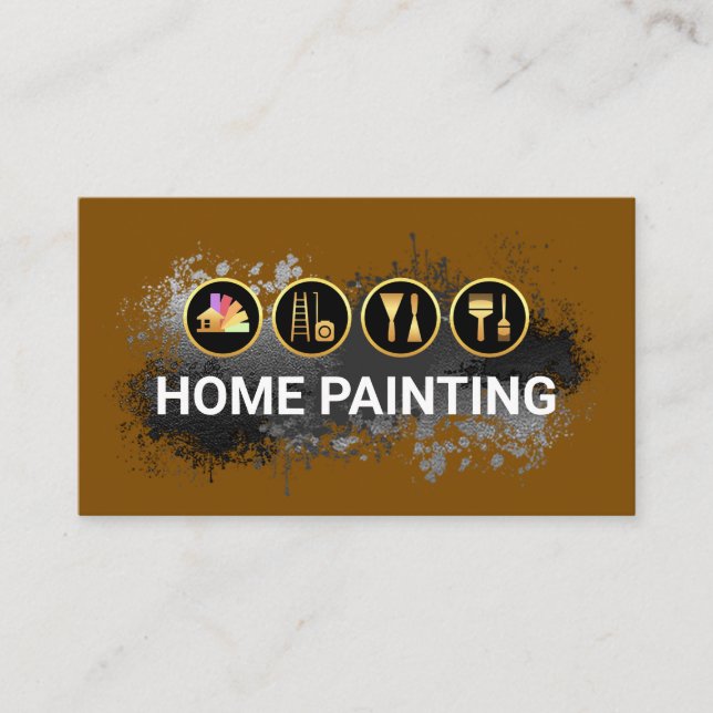 Painting Tools In Paint Splatter Visitkort (Framsida)