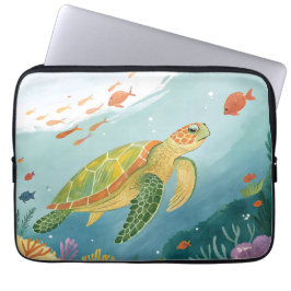 Painting Turtle Laptop Fodral