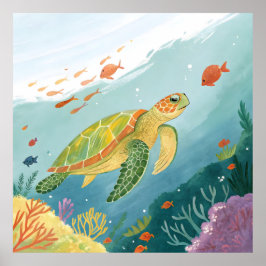 Painting Turtle Poster