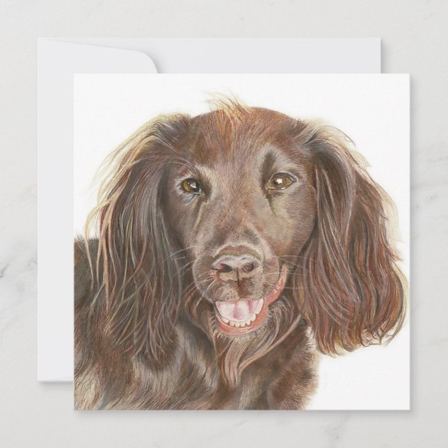 Painting Working Cocker Spain Hund Greeting Card (Framsida)